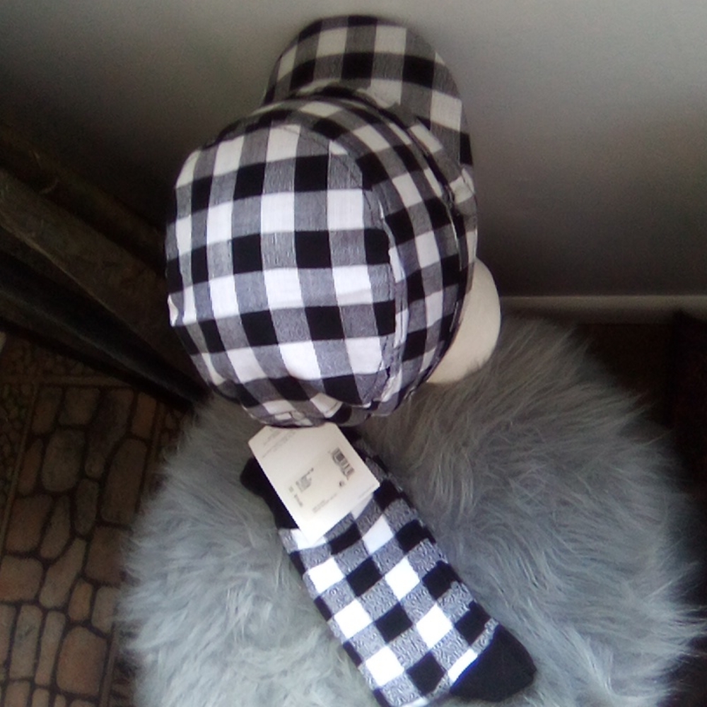 Black and White Buffalo Check Cadet Cap NWT D&Y - Picture 7 of 14
